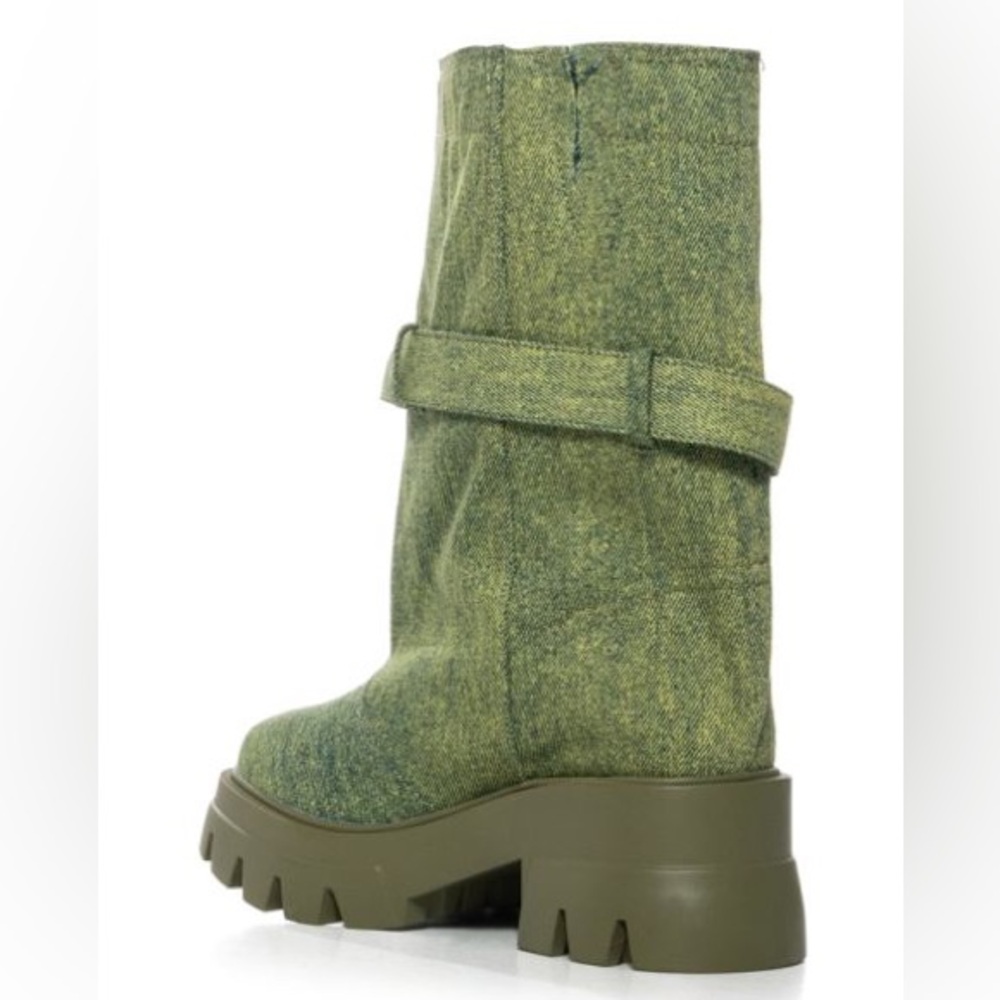 AZALEA WANG Bucket Green Denim Booties - Picture 5 of 5